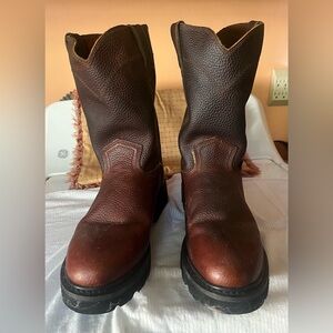 Men’s Justin pebble leather boots -  size 10 1/2